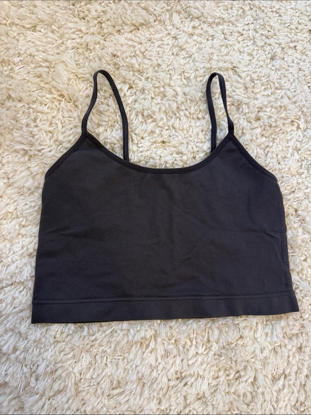 Garage Grey Ribbed Top